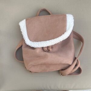 NWOT Cute pinkish/tan backpack - faux suede